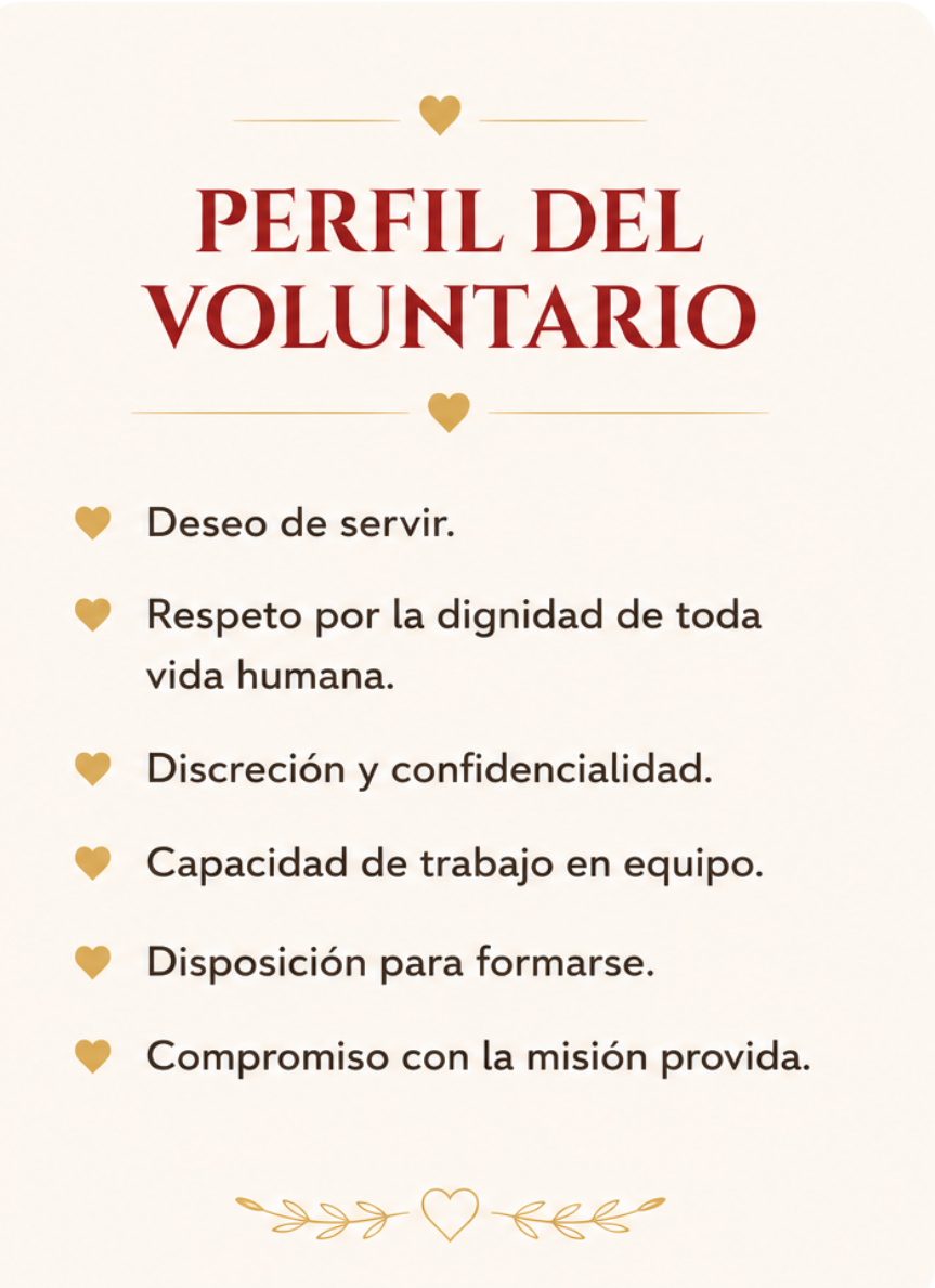 Perfil del voluntario voces por la vida